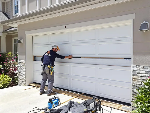 West Hartford Garage Door Repair team performing complete garage door replacement at West Hartford residence