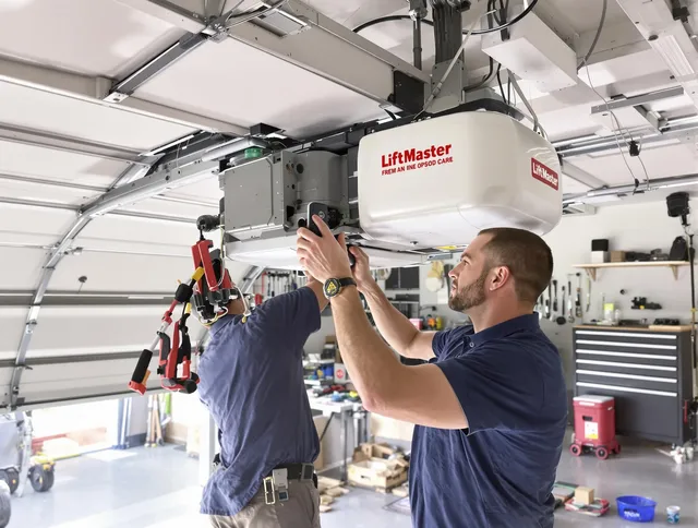 West Hartford Garage Door Repair technician performing advanced diagnostics on garage opener in West Hartford