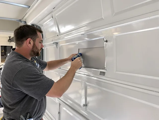 Garage door panel repair by West Hartford Garage Door Repair in West Hartford